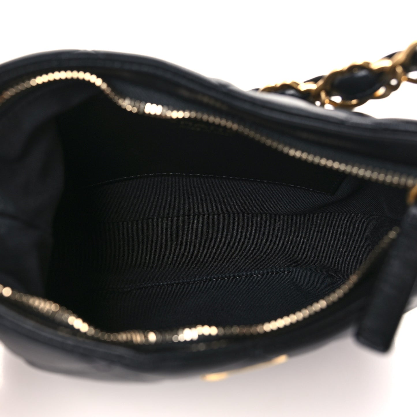 Lambskin Quilted CC Links Hobo Black