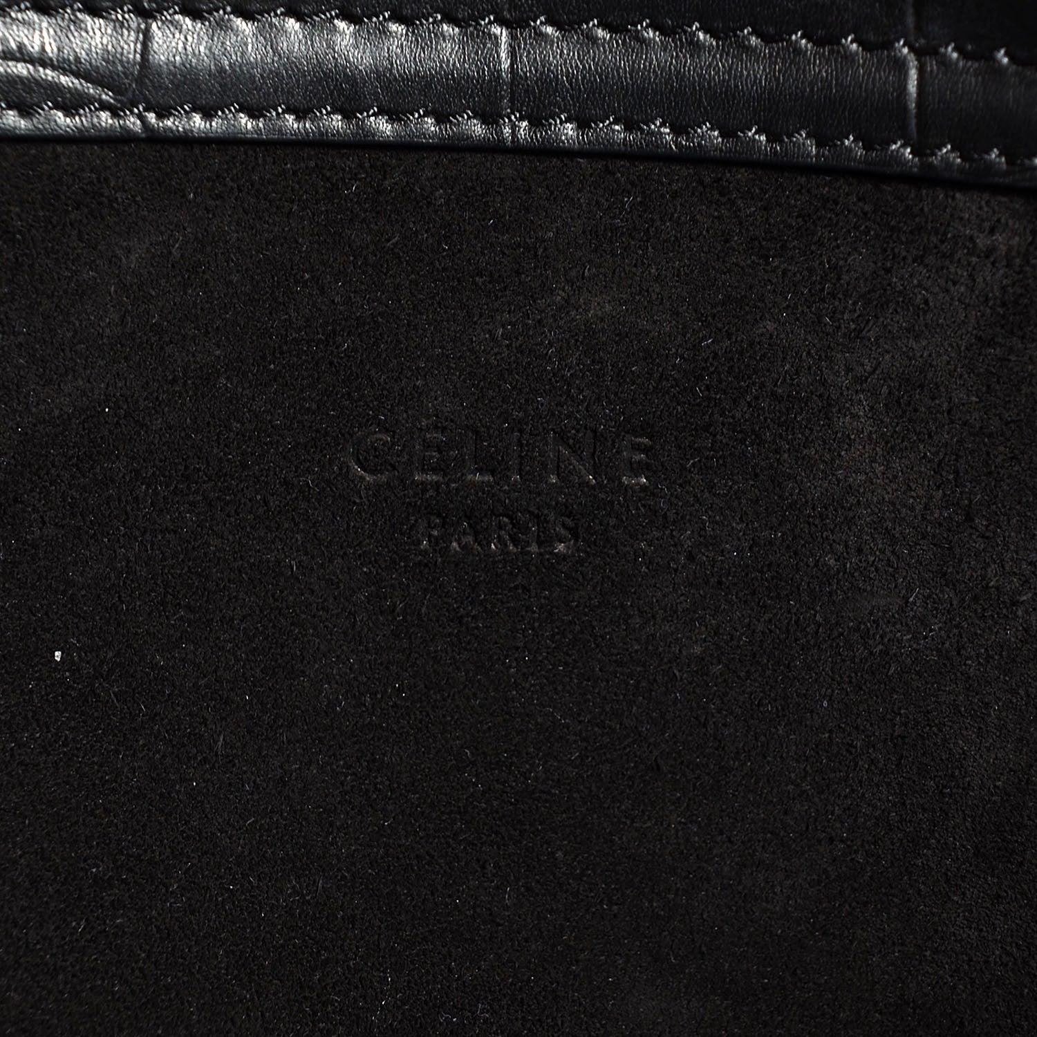 Celine Crocodile Embossed Large Phantom Luggage Black 6 of 7