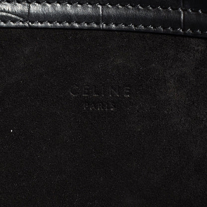 Celine Crocodile Embossed Large Phantom Luggage Black 6 of 7