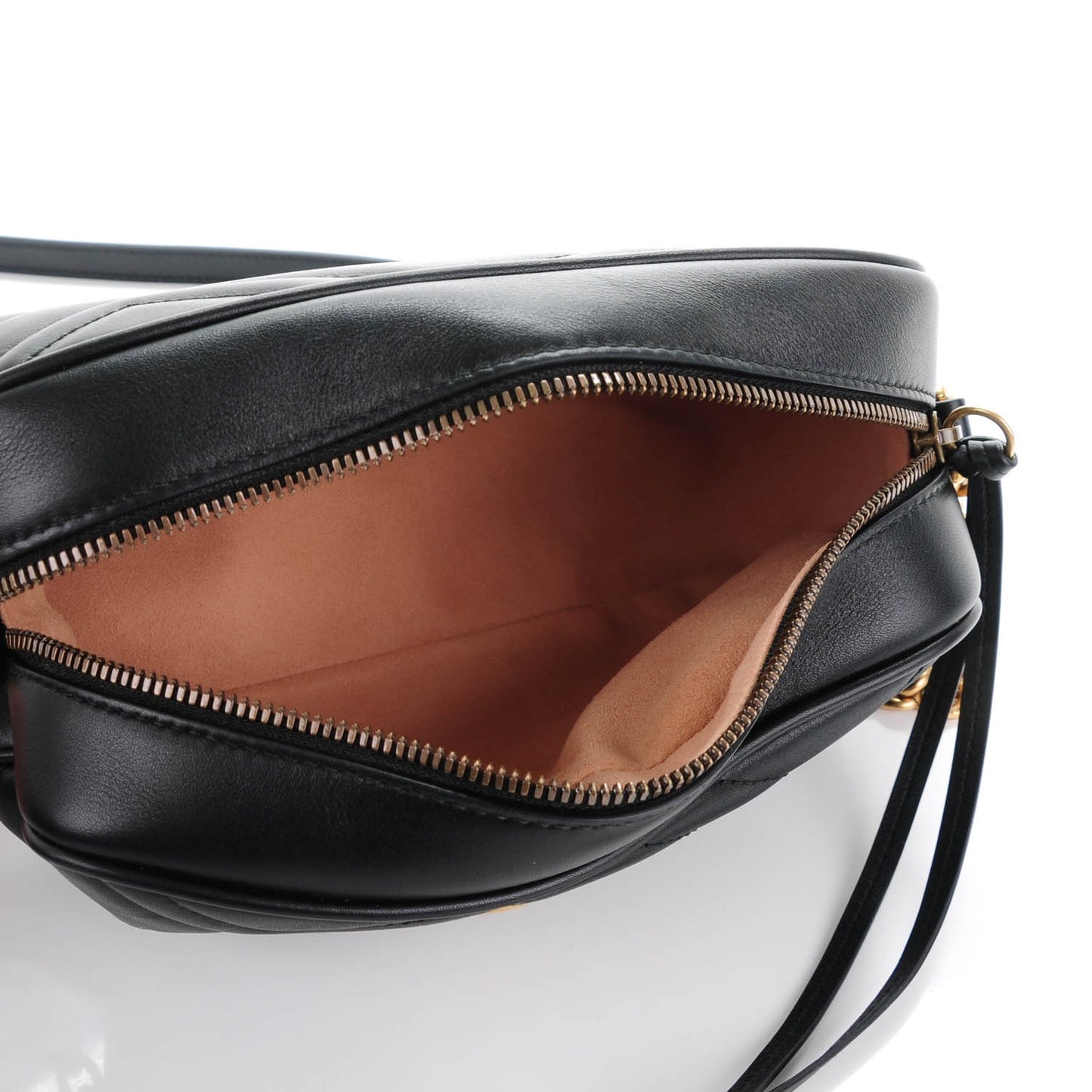 Calfskin Matelasse Small GG Marmont Chain Shoulder Bag Black