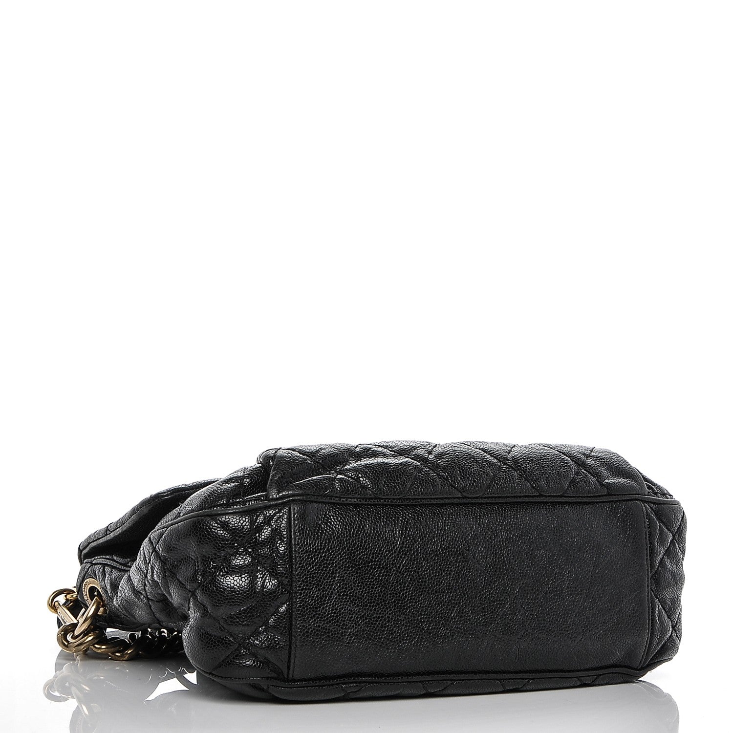 Chanel Crumpled Grained Calfskin Medium Coco Pleats Messenger Flap Black 4 of 9