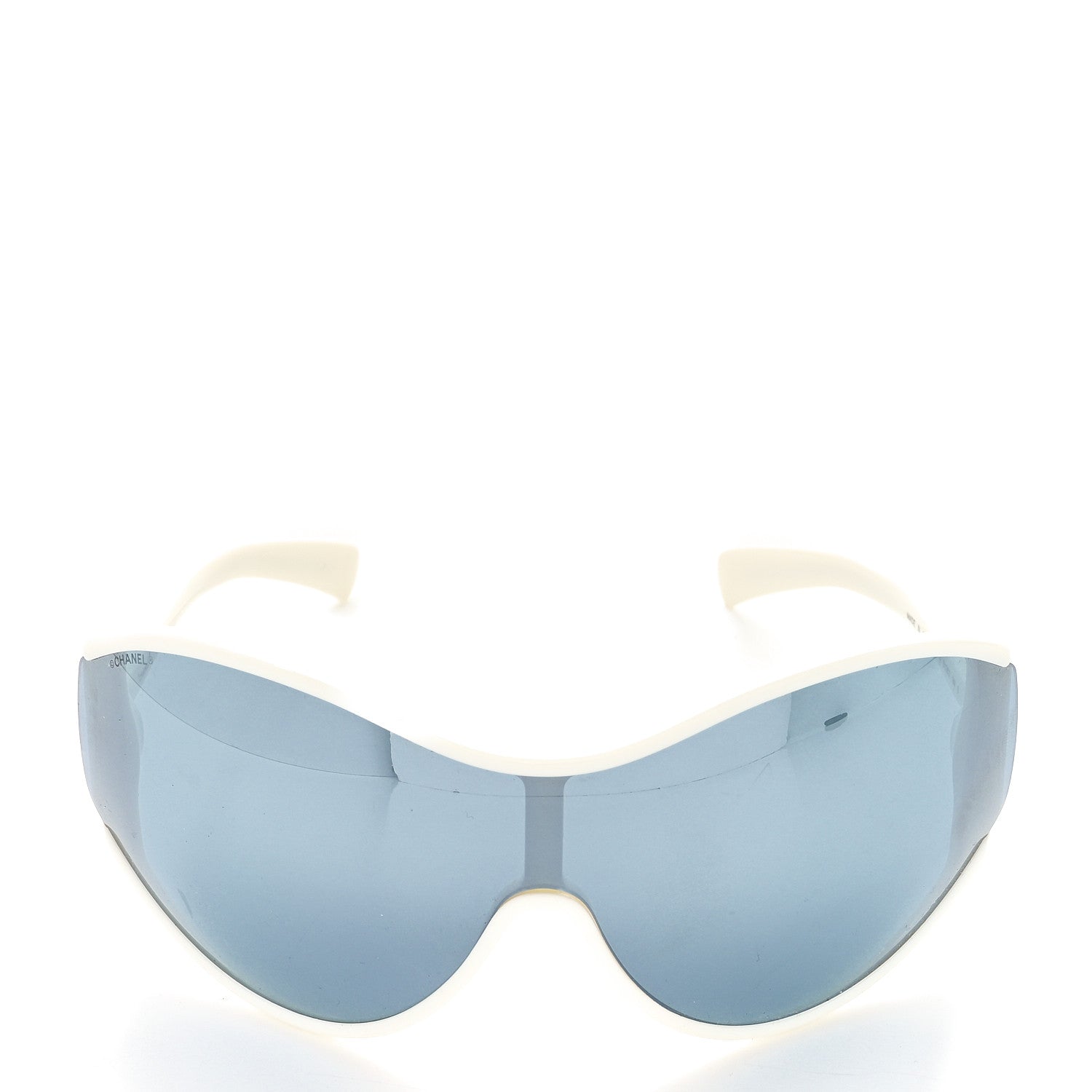 Chanel Acetate Mirror Shield Sunglasses 71475 White 2 of 6