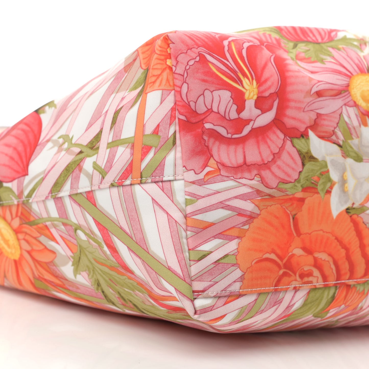 Nylon Calfskin Vimini Travel Tote Pink Lemonade