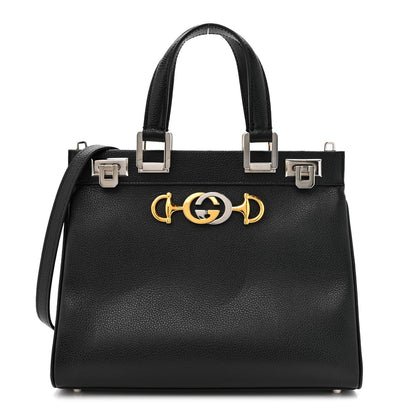 Gucci Grainy Calfskin Small Zumi Top Handle Bag Black 1 of 11