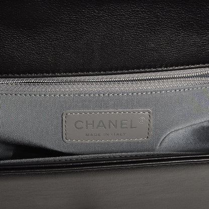 Chanel Calfskin Chevron New Medium Boy Flap Black 7 of 7