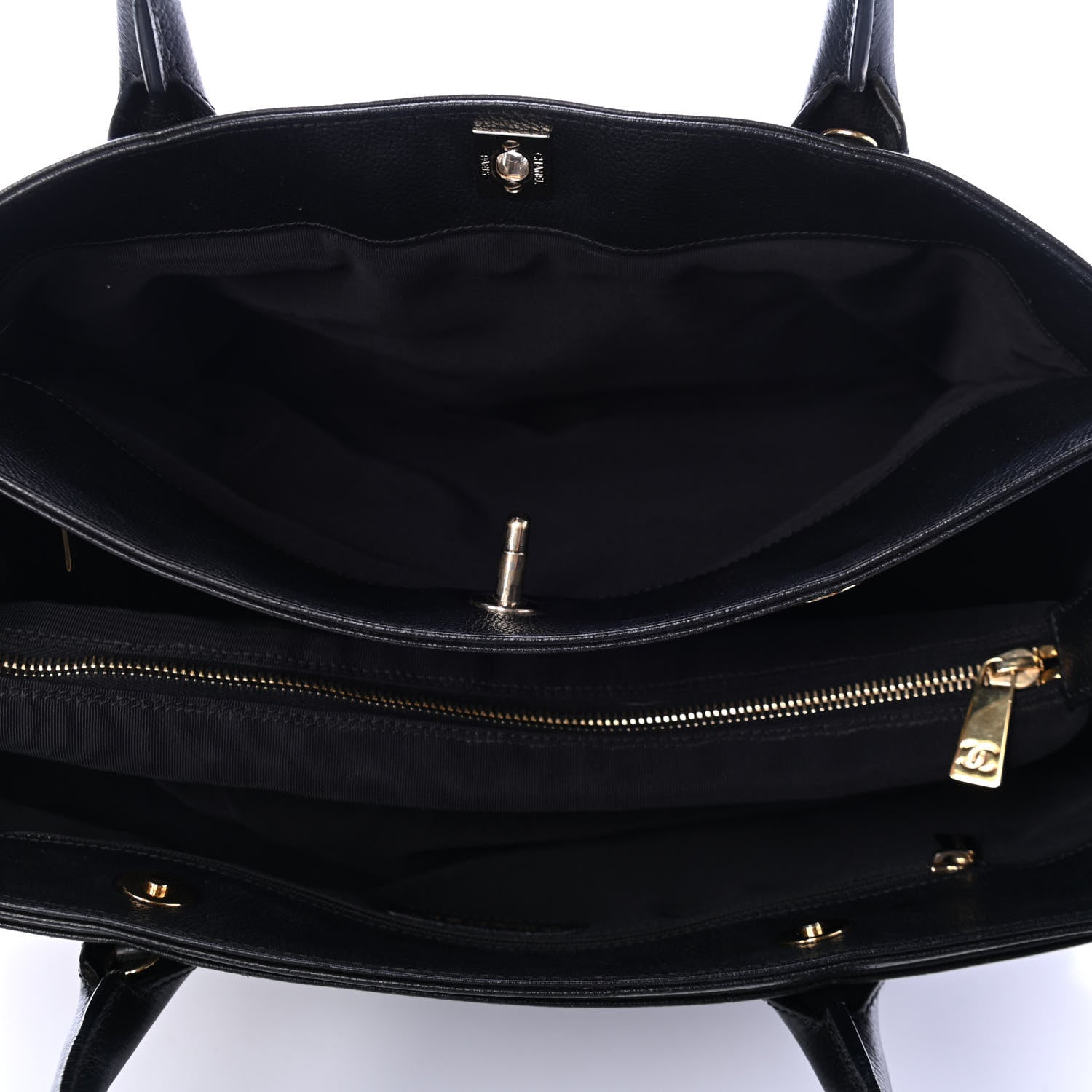 Chanel Calfskin Cerf Executive Shopper Tote Black 4 of 4