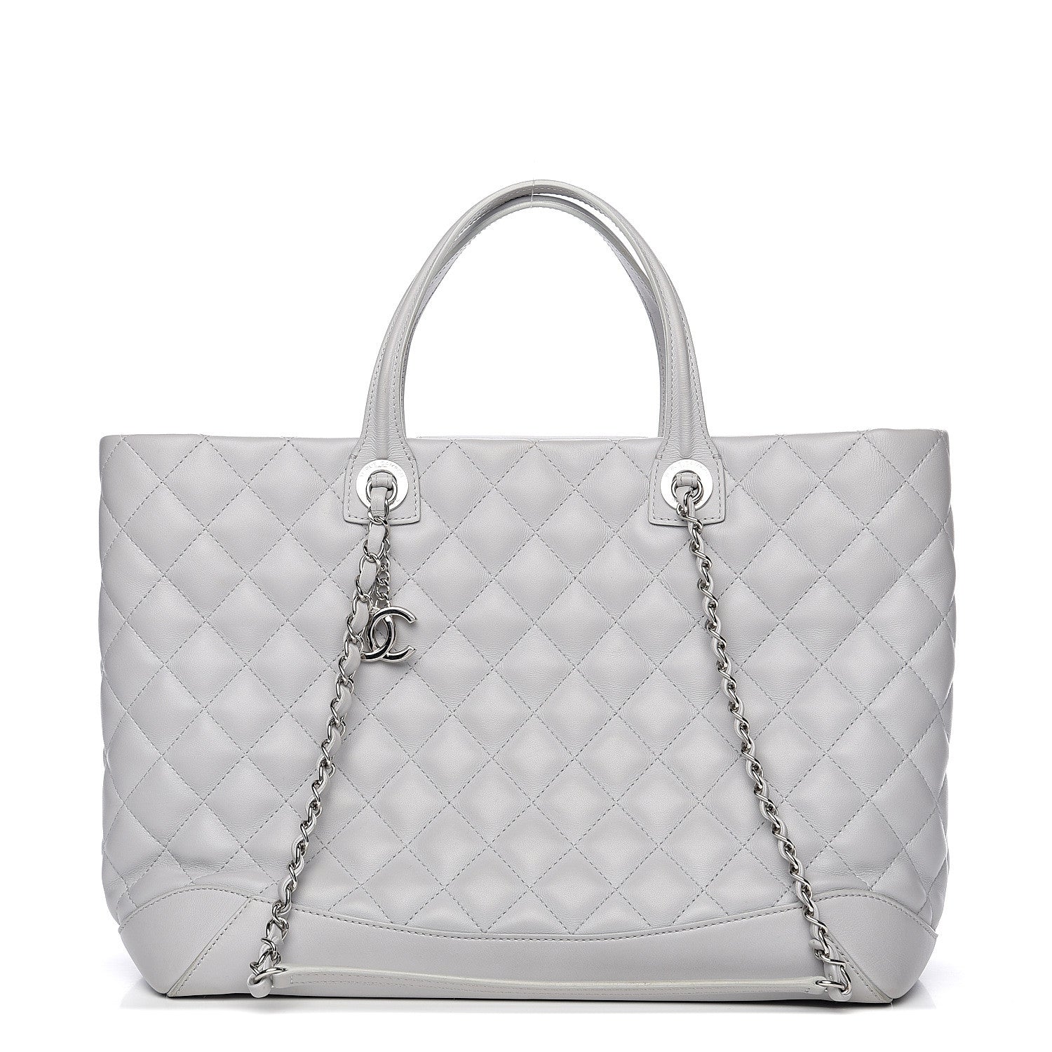 Chanel Calfskin Quilted Large Easy Shopping Tote Grey 1 of 12