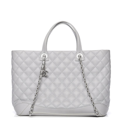 Chanel Calfskin Quilted Large Easy Shopping Tote Grey 1 of 12
