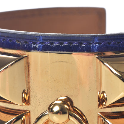 Hermes Shiny Alligator Collier De Chien CDC Bracelet S Bleu Electrique 7 of 8