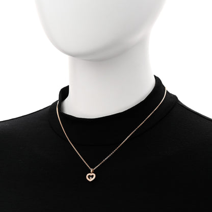 Chopard 18K Rose Gold Diamond Happy Diamonds Icon Heart Pendant Necklace 2 of 8