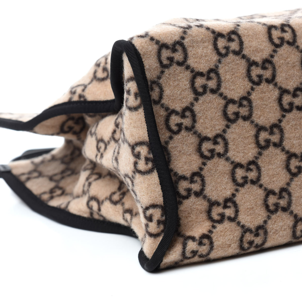 Gucci Covered Wool GG Monogram Large Tote Bag Beige Ebony 6 of 10