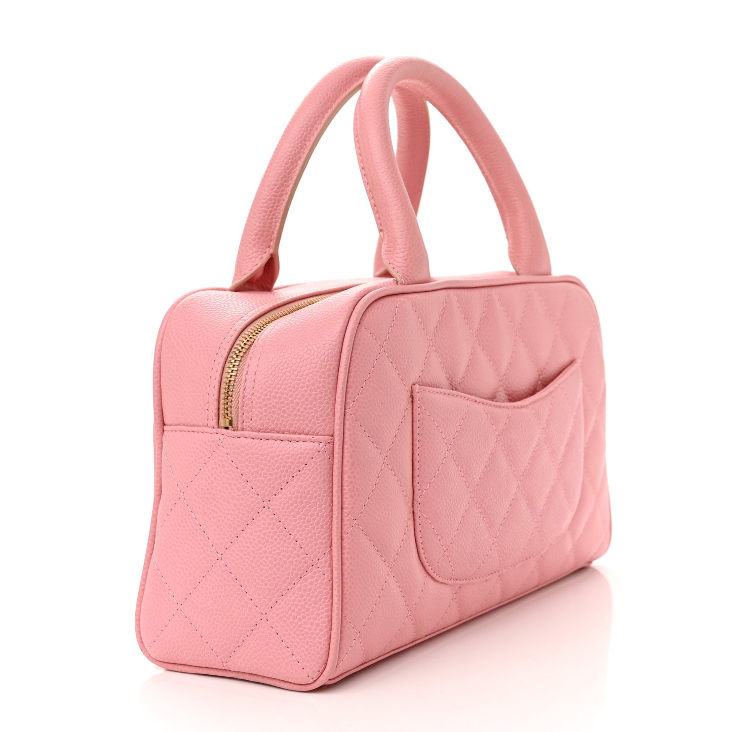 Caviar Quilted Small Bowler Pink