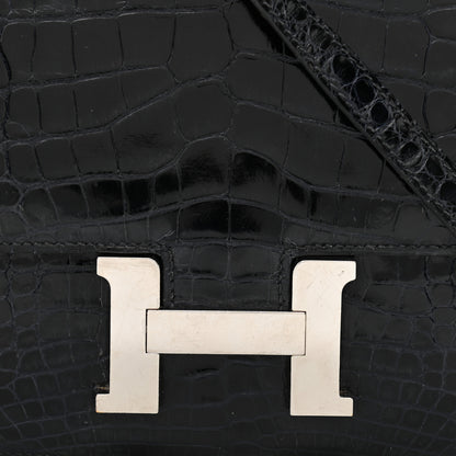 Hermes Shiny Alligator Constance 18 Bleu Marine 8 of 11