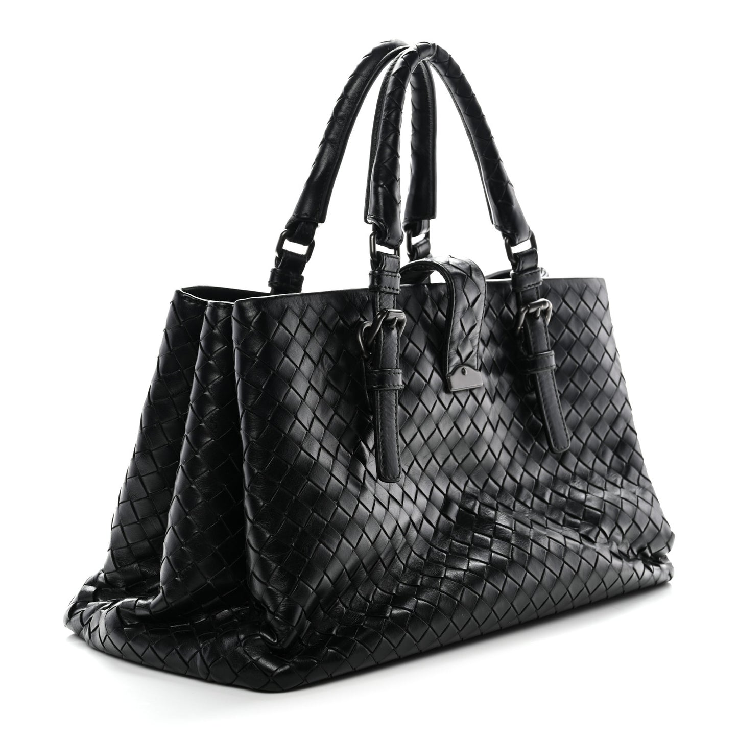 Light Calf Intrecciato Small Roma Black