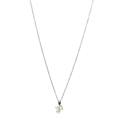 Mikimoto 18K White Gold Diamond Akoya Pearl 4.5-5mm Pendant Necklace 1 of 6