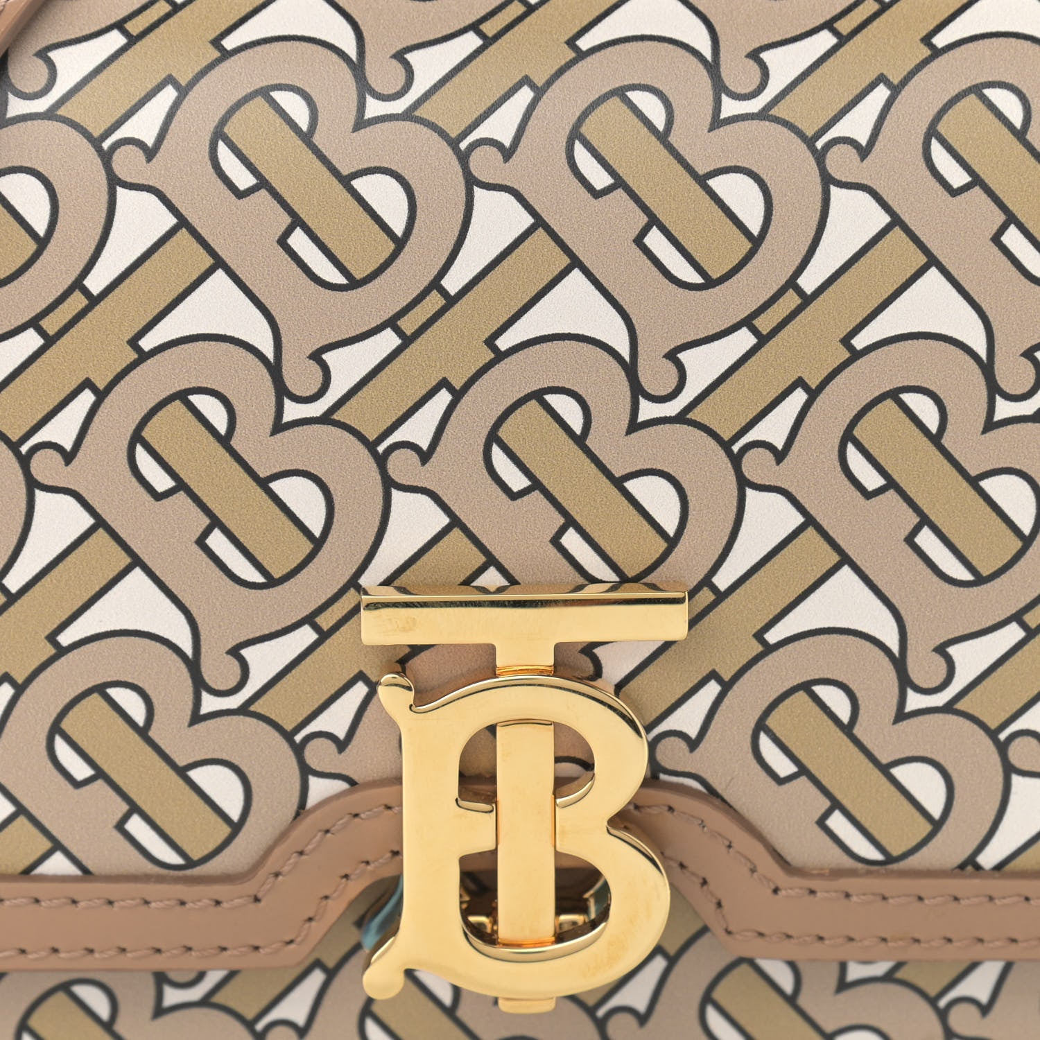 Burberry Calfskin Monogram Mini TB Bag Beige 8 of 15