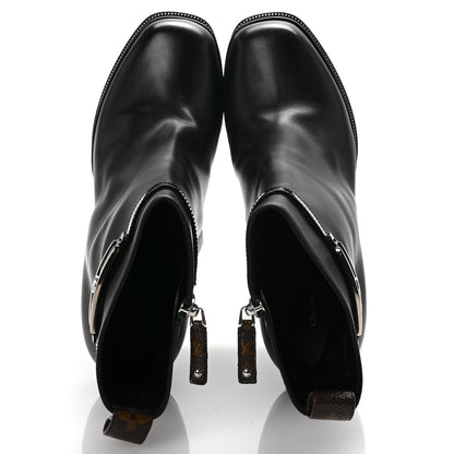 Louis Vuitton Calfskin Monogram Platform Ankle Boots 39 Black 2 of 11