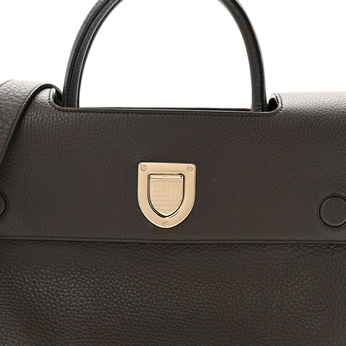 Grained Calfskin Medium Diorever Flap Dark Brown
