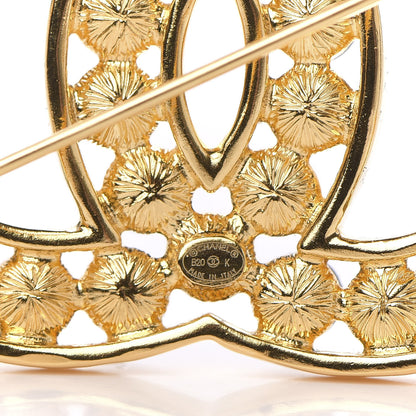 Chanel Pearl CC Brooch Gold Black 3 of 4