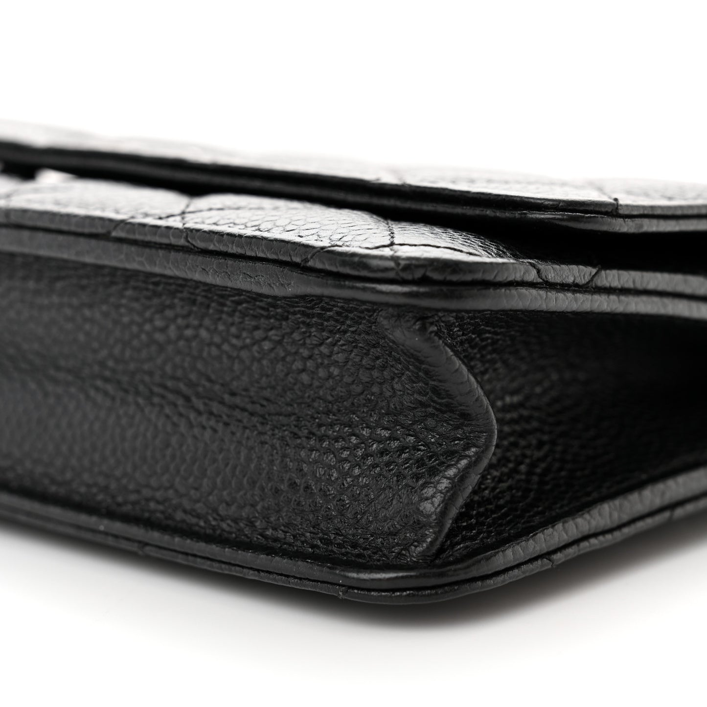 Caviar Quilted Wallet on Chain WOC Black