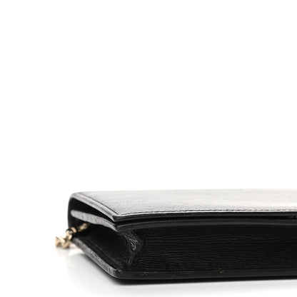 Gucci Textured Calfskin Medium Betty Chain Wallet Black 7 of 9