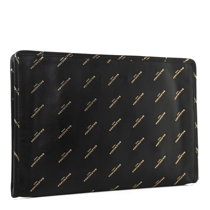 Balenciaga Agneau Allover Logo Pouch Black 3 of 9