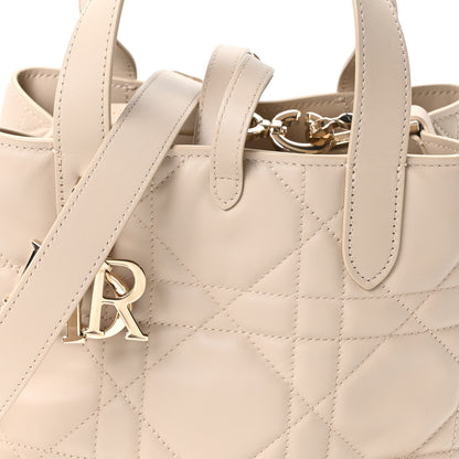 Christian Dior Calfskin Macrocannage Small Toujours Vertical Tote Powder Beige 7 of 10