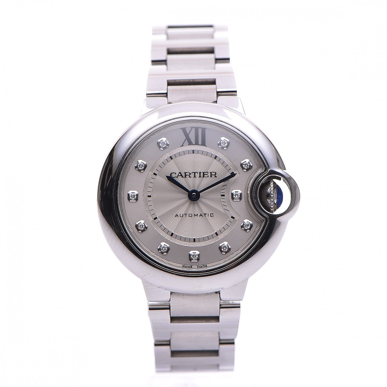 Cartier Stainless Steel Diamond 33mm Ballon Bleu De Automatic Watch 1 of 7