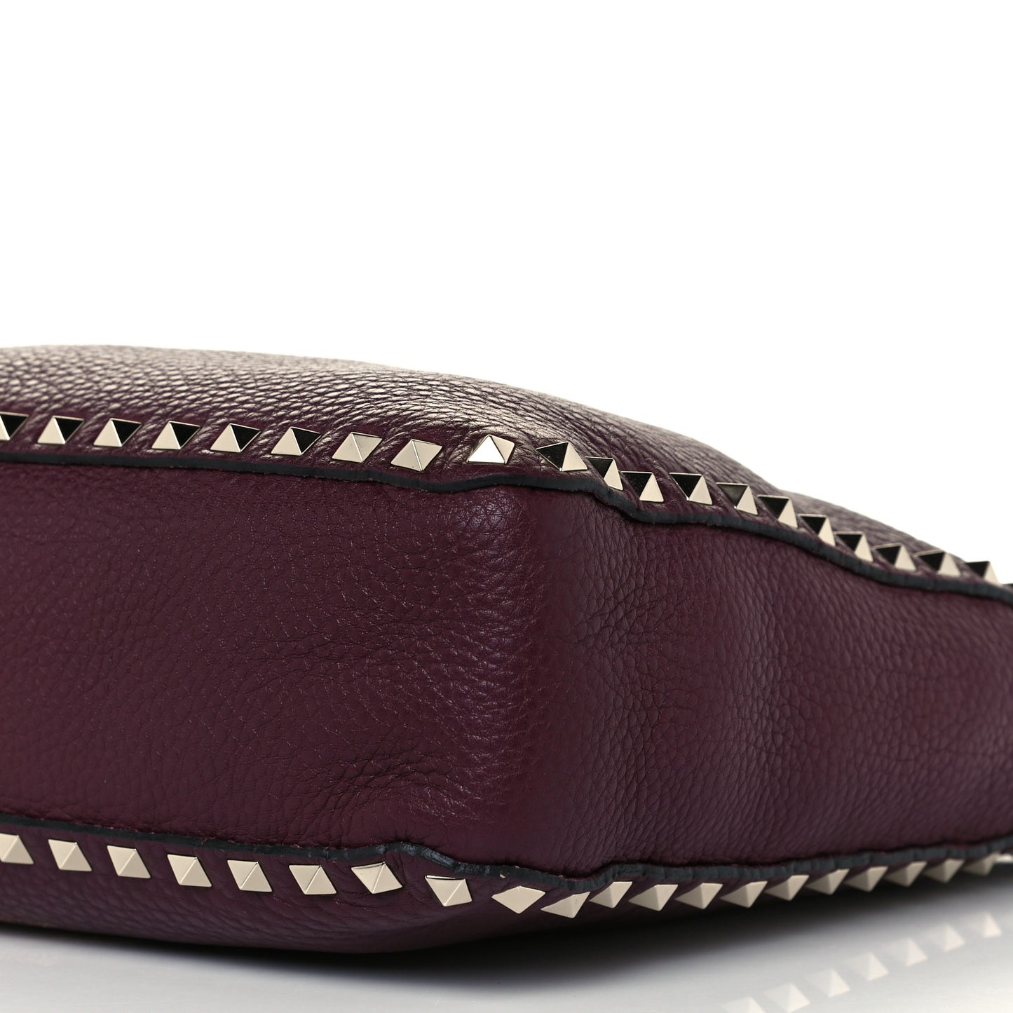 Pebbled Calfskin Small Rockstud Flip-Lock Messenger Bag Vinaccia