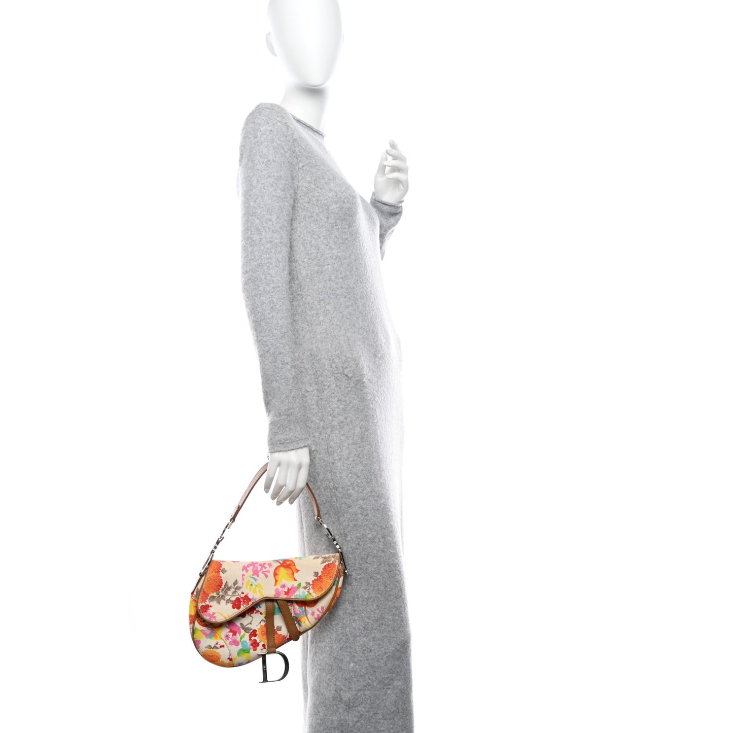 Canvas Floral Saddle Bag Multicolor