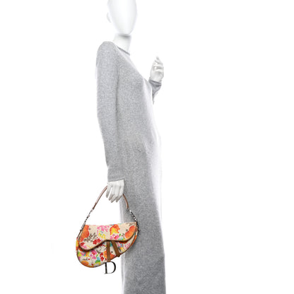 Christian Dior Canvas Floral Saddle Bag Multicolor 2 of 11