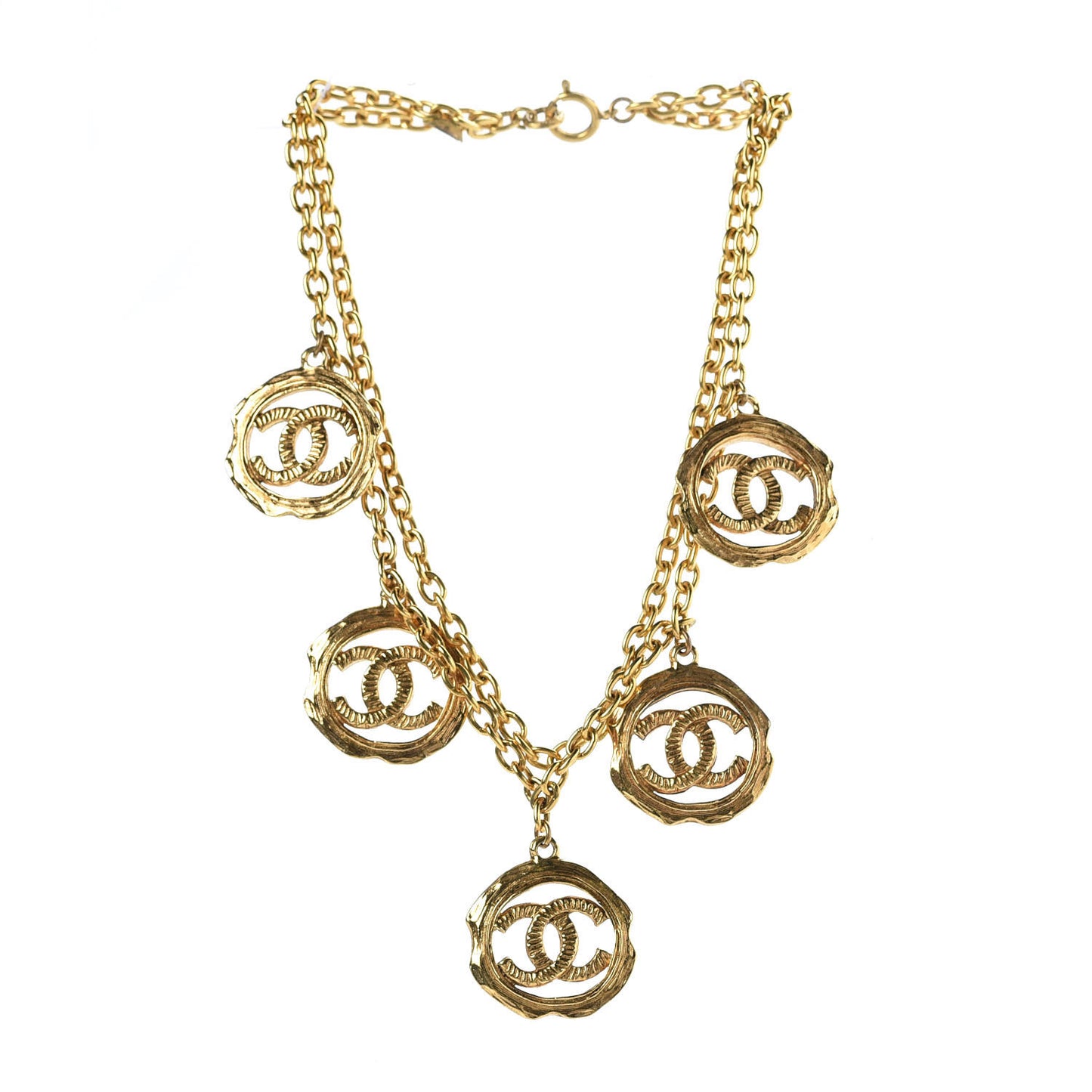 CC Medallion Short Necklace Gold