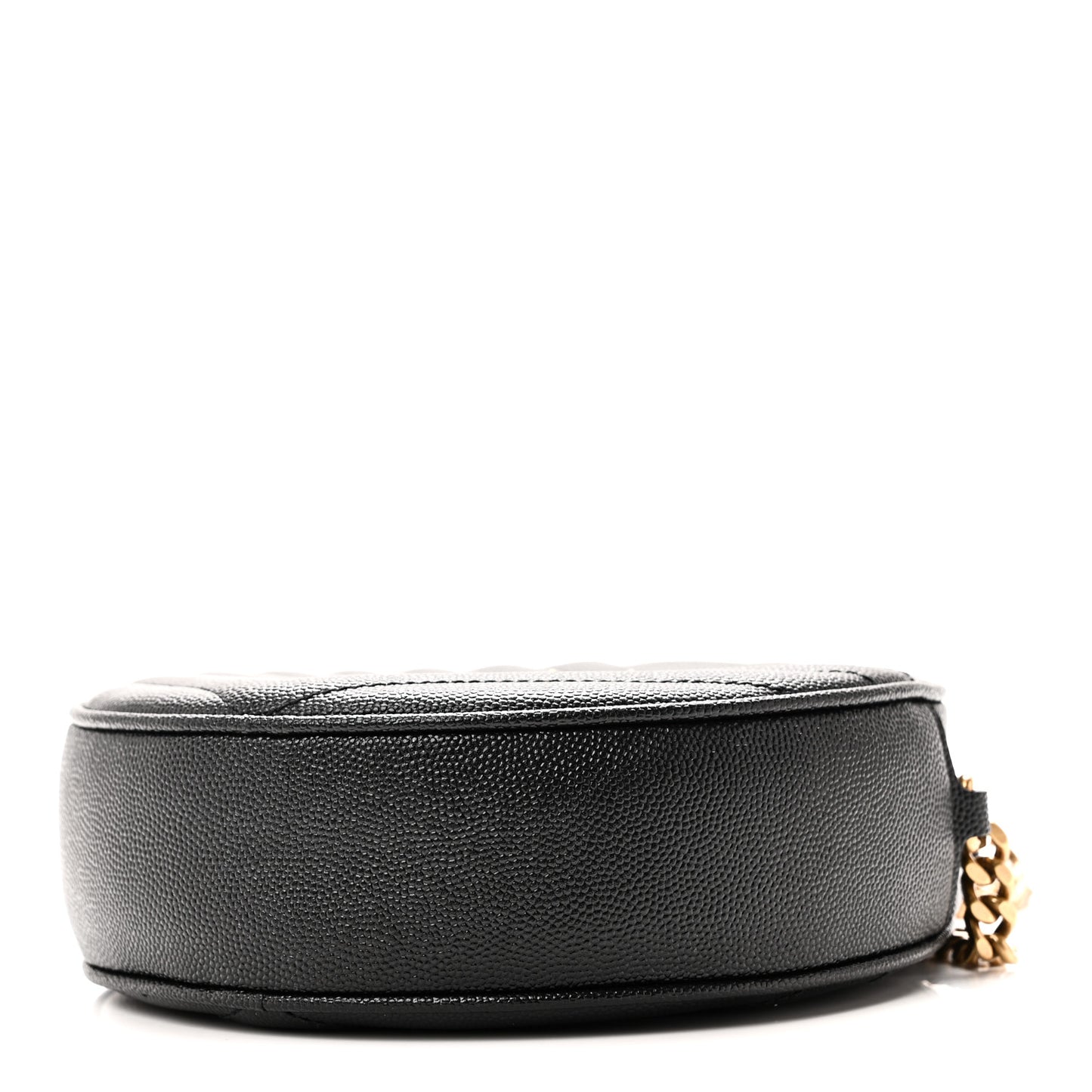 Grain De Poudre Matelasse Chevron Quilted Round Vinyle Camera Bag Black