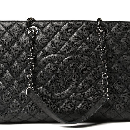 Chanel Caviar Quilted XL Grand Shopping Tote GST Black 7 of 16