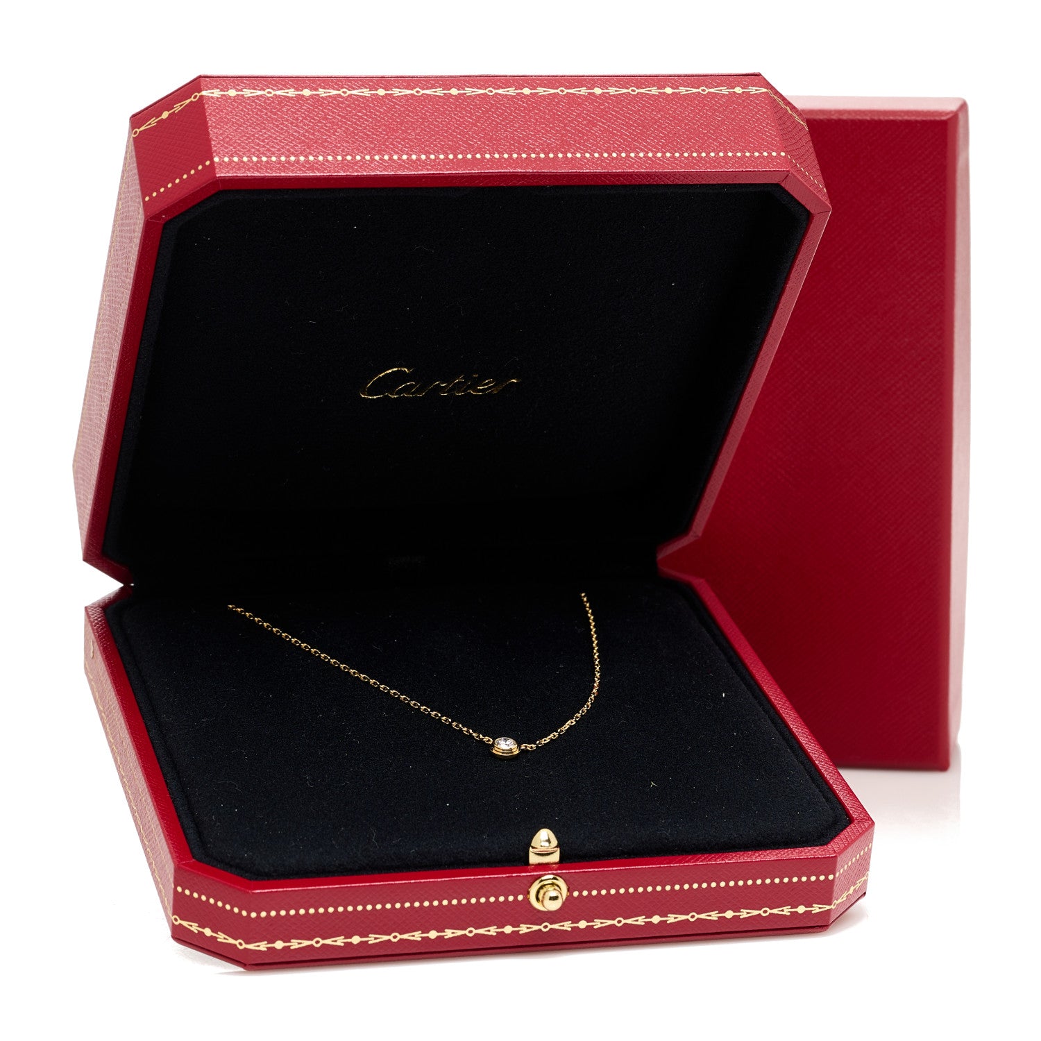 Cartier 18K Yellow Gold Diamond LM D'Amour Pendant Necklace 6 of 6