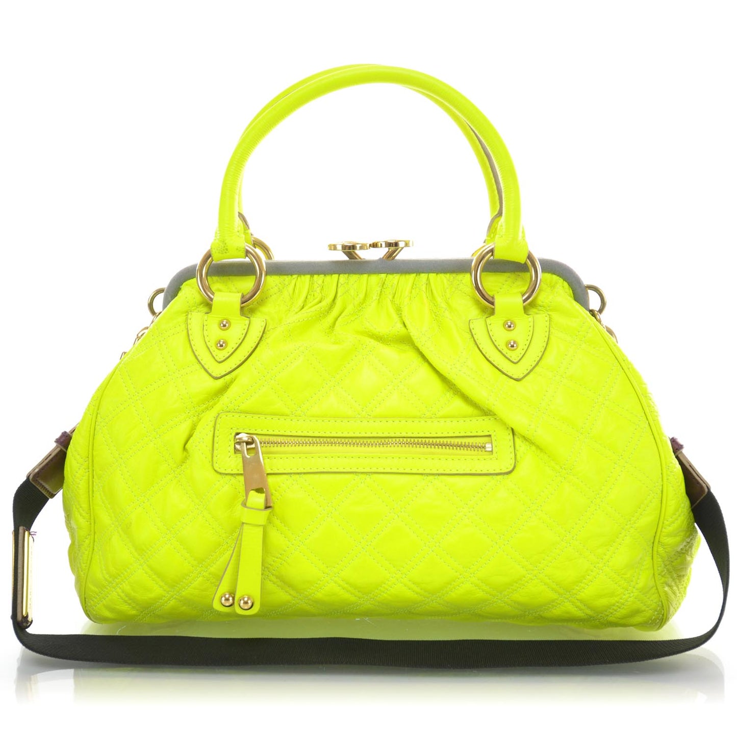 Quilted Leather Stam Fluo Yellow
