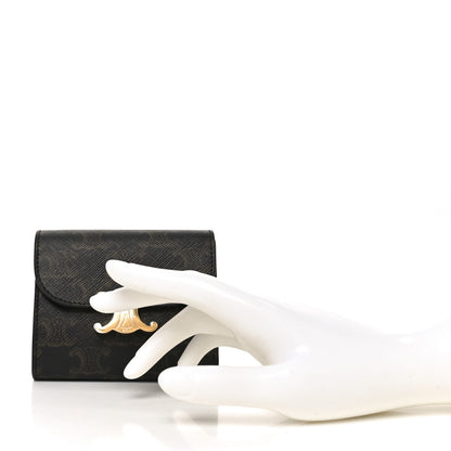 Celine Triomphe Canvas Small Triomphe Wallet Tan 2 of 8