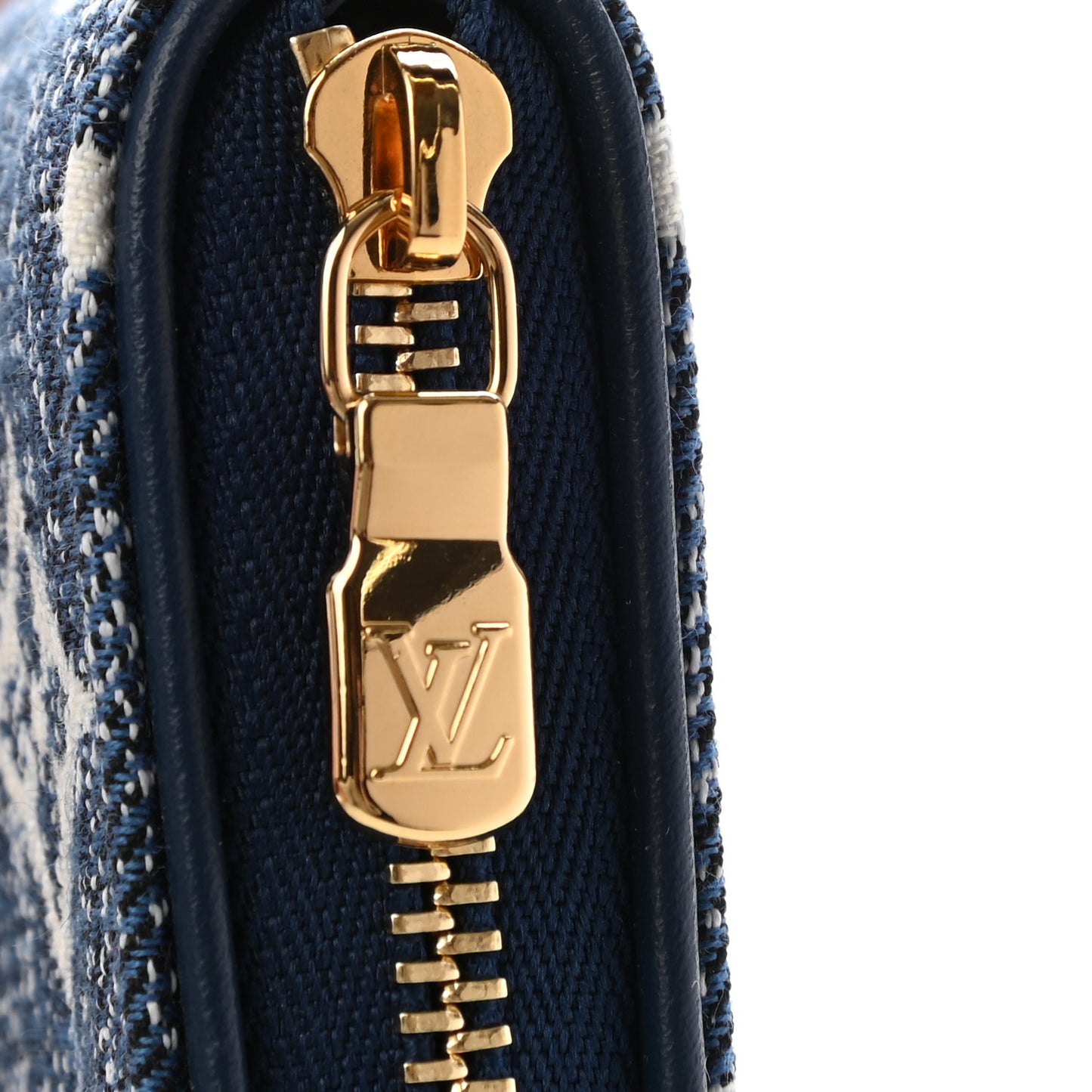 Denim Monogram Jacquard Zippy Coin Purse Bleu