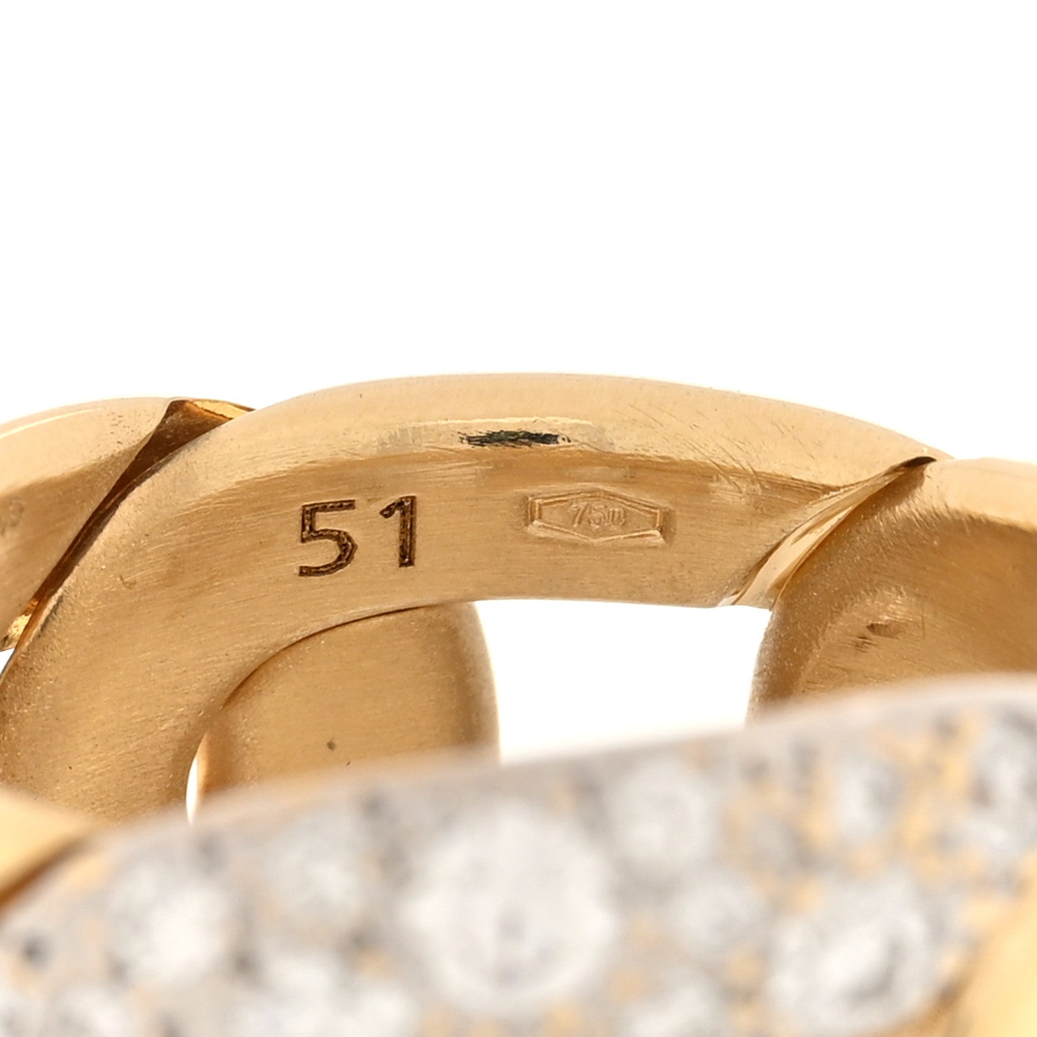 Pomellato 18K Yellow Gold Diamond Tango Ring 51 5.75 5 of 5