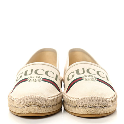 Gucci Canvas Logo Espadrilles 37 Greggio White 2 of 11
