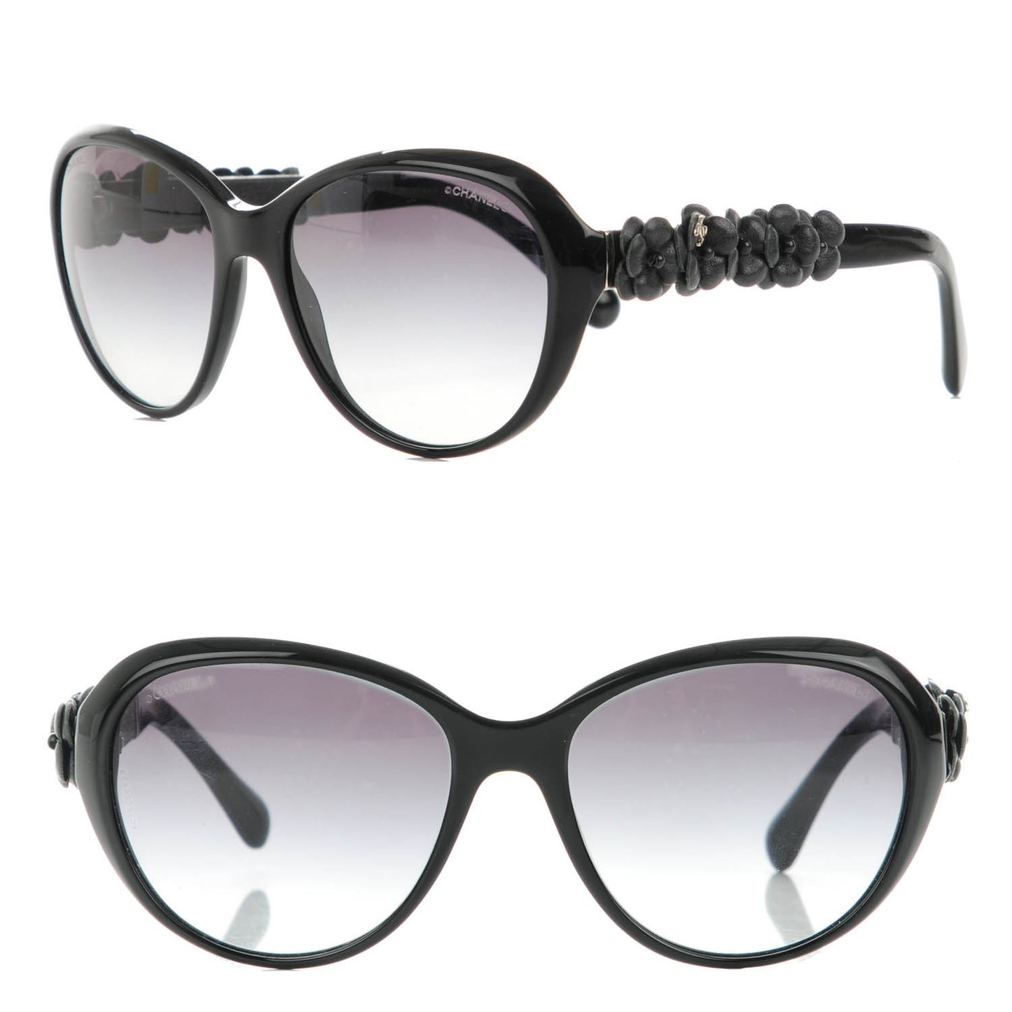 Lambskin Camellia CC Sunglasses 5316 Q Black