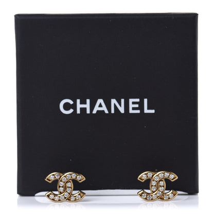 Chanel Crystal CC Earrings Gold 5 of 5
