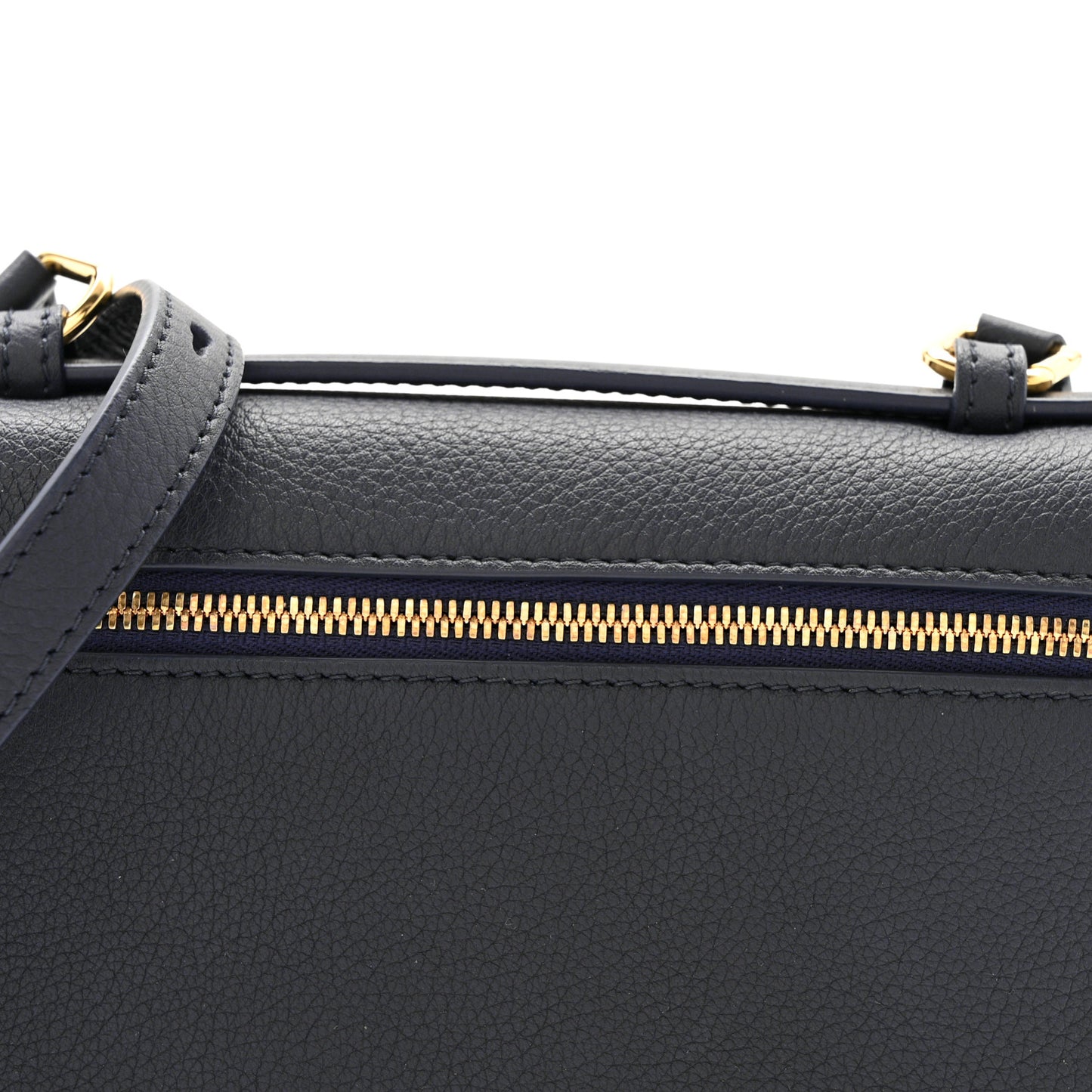 Grained Calfskin L19 Extra Pocket Pouch Navy Blue