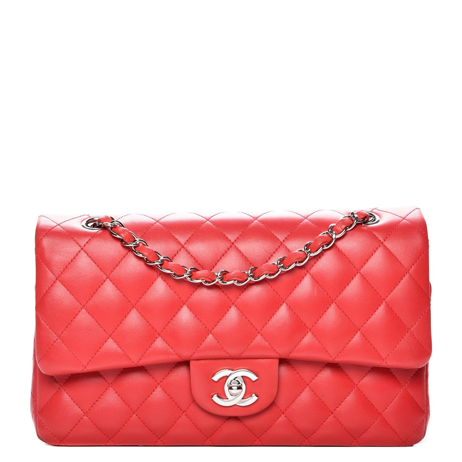 Chanel Lambskin Quilted Medium Double Flap Red 1 of 8