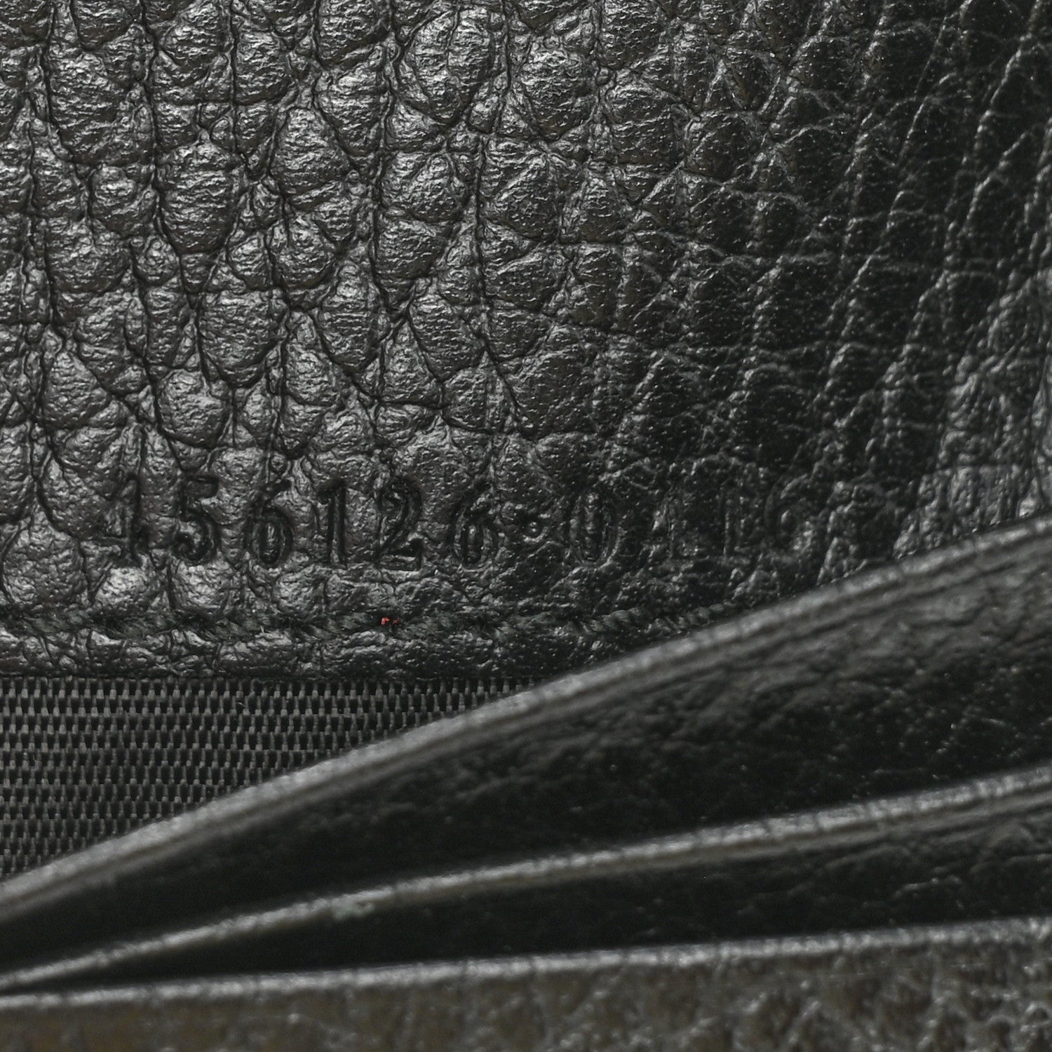 Gucci Pebbled Calfskin GG Marmont Card Case Black 8 of 13