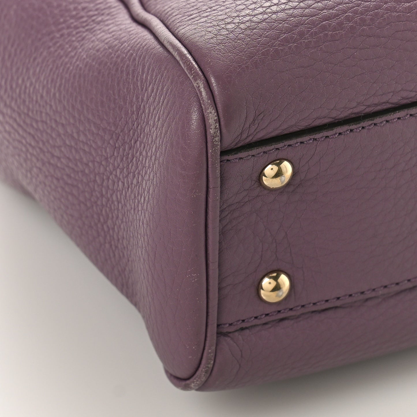 Calfskin Mini Bamboo Shopper Tote Purple