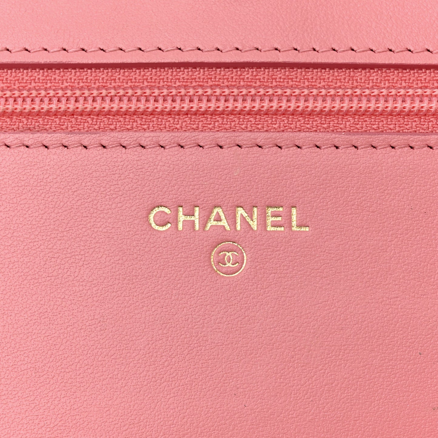 Caviar Camellia Embossed Wallet On Chain WOC Light Pink
