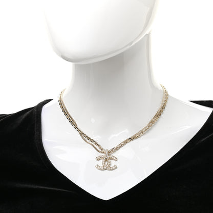 Chanel Crystal CC Multi Strand Chain Necklace Gold 2 of 6