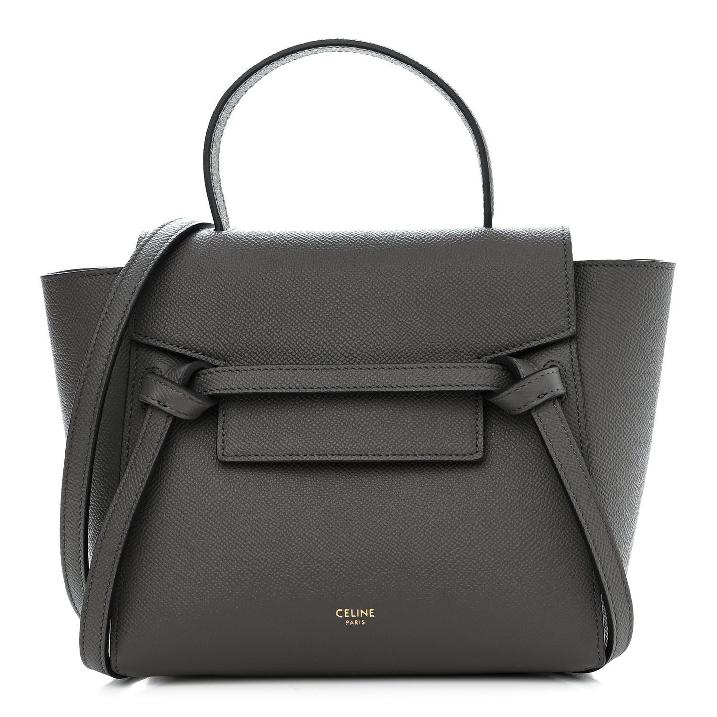 Grained Calfskin Nano Belt Bag Grey