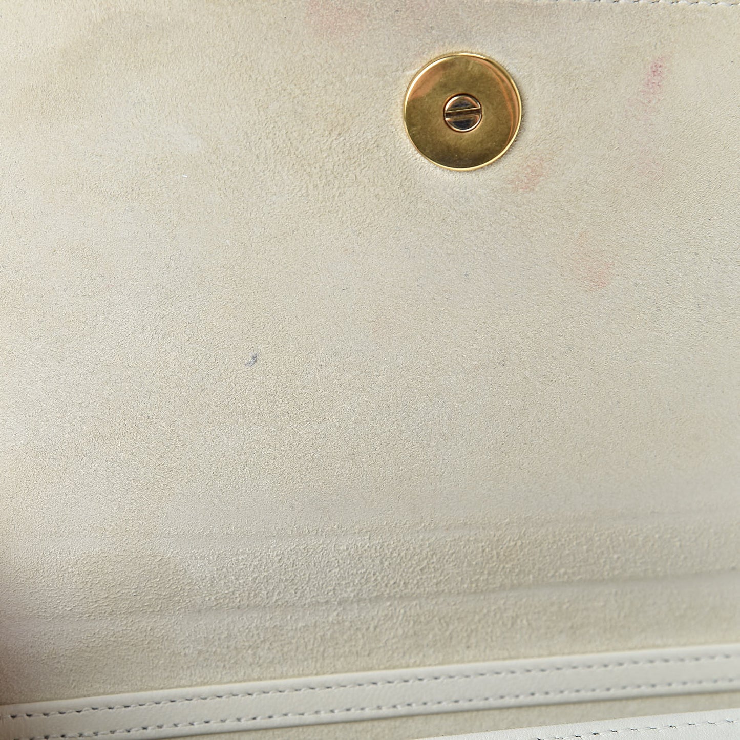 Calfskin Studded Diorama Wallet on Chain Pouch Off White